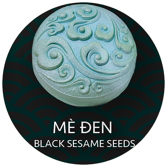 BTT Mè Đen (2 Trứng) - Black Sesame Seeds Mooncake (2 Salted Egg Yolks)