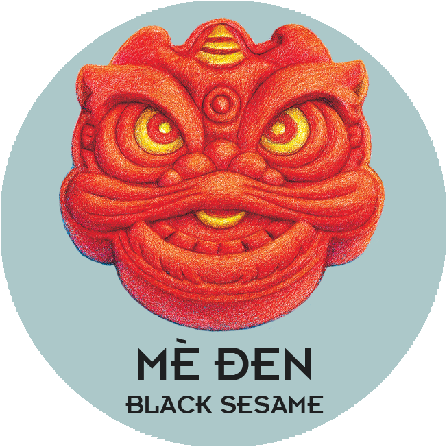BTT Mè Đen (1 Trứng) - Black Sesame Seeds Mooncake (1 Salted Egg Yolk)